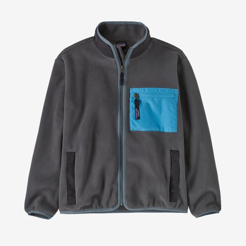Patagonia Kids Synchilla Jacket Size Fleece Zip Small 7-8 Gray